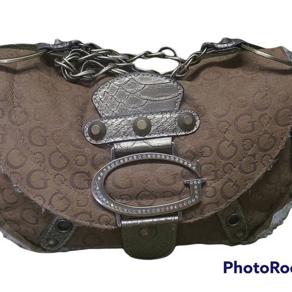 Guess Suede & Fur Purse and Change Purse • Several different ways to wear - Picture 2 of 12